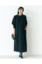 【ドゥクラッセ】 ウール混ジャージー・パフスリワンピース レディース ( S〜XL ) 30代 40代 50代 大人、輝く服 【DoCLASSE】