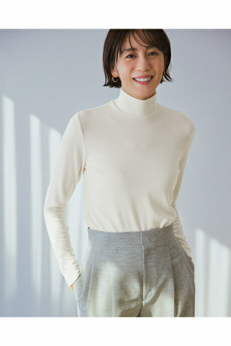 【ドゥクラッセ】 エアリーウール・ハイネックトップス レディース ( S～XXL ) 30代 40代 50代 大人、輝く服 【DoCLASSE】