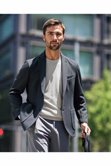 Rakuten - セール38%OFF 【ドゥクラッセ】 立体ジャガード360°楽ジャケット メンズ ( S〜XXL ) 30代 40代 50代 大人、輝く服 【DoCLASSE】