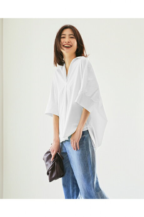 Rakuten - 【ドゥクラッセ】 UVイージーケア・スキッパーシャツ レディース ( 7〜15 ) 30代 40代 50代 大人、輝く服 【DoCLASSE】