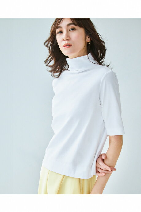 Rakuten - 【ドゥクラッセ】 ファネルネック／5分袖・ドゥクラッセTシャツ レディース ( S〜XXL ) 30代 40代 50代 大人、輝く服 【DoCLASSE】