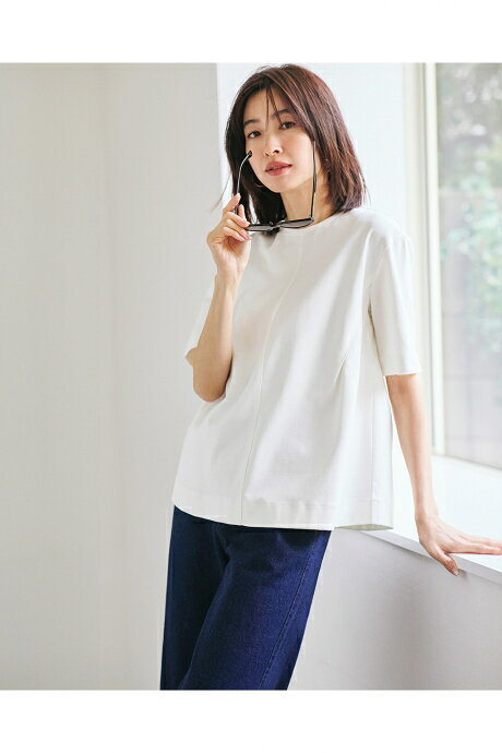 Rakuten - 【ドゥクラッセ】 コットンポンチ・構築フォルムトップス レディース ( S〜15 ) 30代 40代 50代 大人、輝く服 【DoCLASSE】