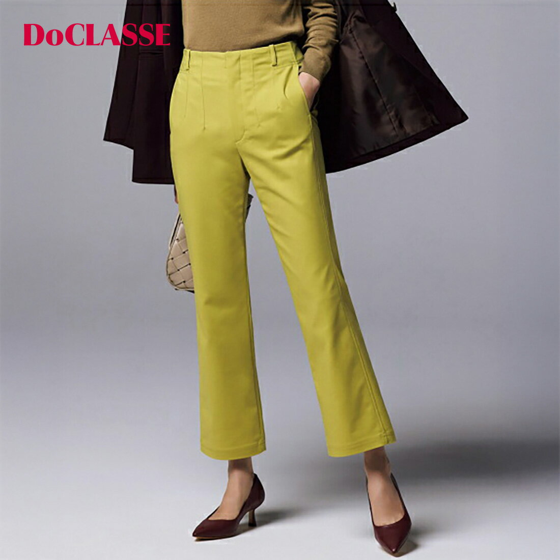 【ドゥクラッセ】 パンツ ドレストレッチ・フレアクロップド レディース ( 7～15 ) おしゃれ きれいめ 30代 40代 50代 大人、輝く服 【DoCLASSE】