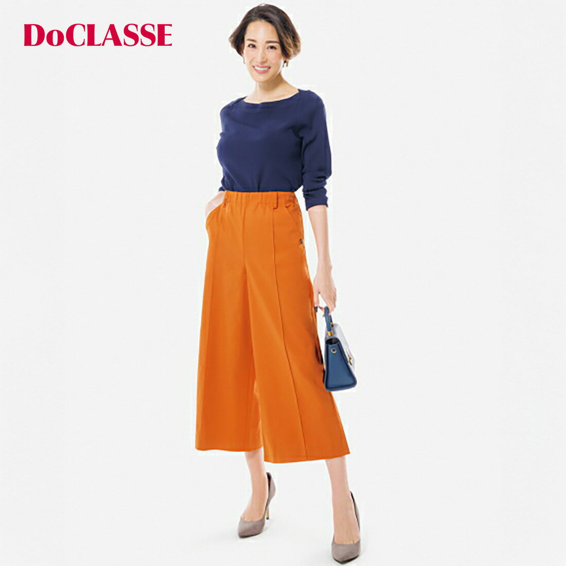【ドゥクラッセ】 パンツ スタイルUPパンツ・ワイドクロップド レディース ( 5～17 ) おしゃれ きれいめ 30代 40代 50代 大人、輝く服 【DoCLASSE】