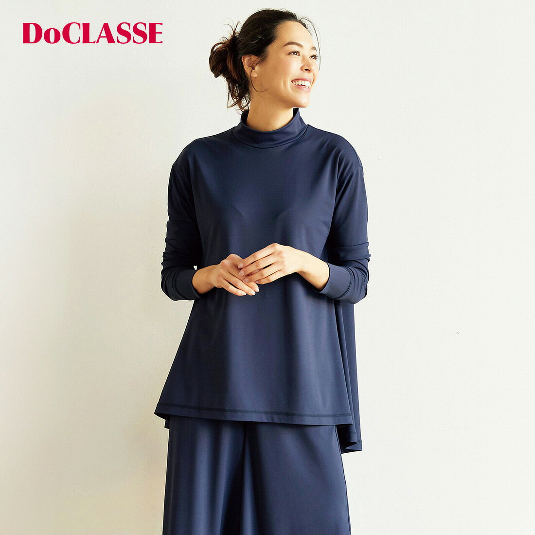 Rakuten - セール60%OFF 【ドゥクラッセ】 Tシャツ カットソー Doアップ ・ ハイネックチュニック レディース ( XS/S〜M/L ) おしゃれ きれいめ 30代 40代 50代 大人、輝く服 【DoCLASSE】