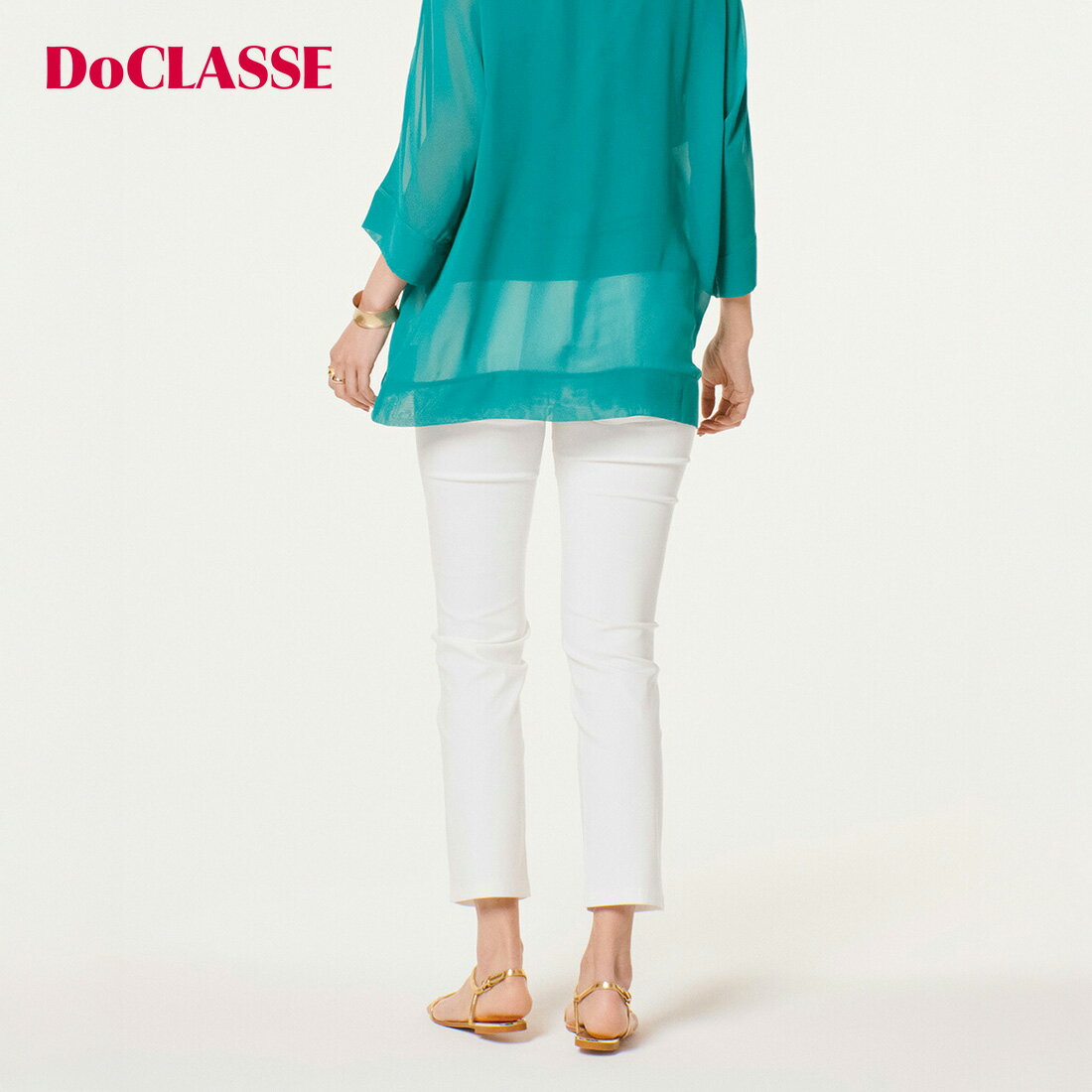 【ドゥクラッセ】 パンツ □ドライタッチ ・ スリム ／ 68cm レディース ( 7〜15 ) おしゃれ きれいめ 30代 40代 50代 大人、輝く服 【DoCLASSE】