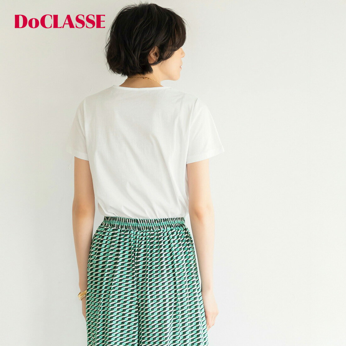 樂天商城 - セール26%OFF 【ドゥクラッセ】 トップス Tシャツ カットソー クルーネック ／ 半袖 ・ DoTファイン レディース ( S〜XXL ) おしゃれ きれいめ 30代 40代 50代 大人、輝く服 【DoCLASSE】