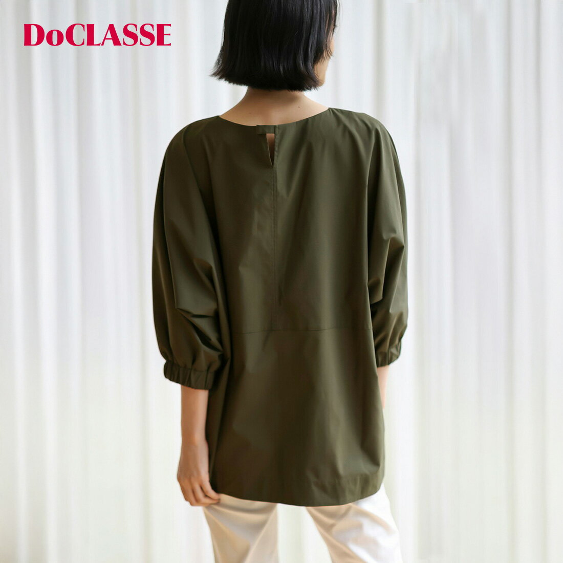 【ドゥクラッセ】 チュニック オーバーサイズ ・ パフ袖プルオーバーブラウス レディース ( 7～15 ) おしゃれ きれいめ 30代 40代 50代 大人、輝く服 【DoCLASSE】