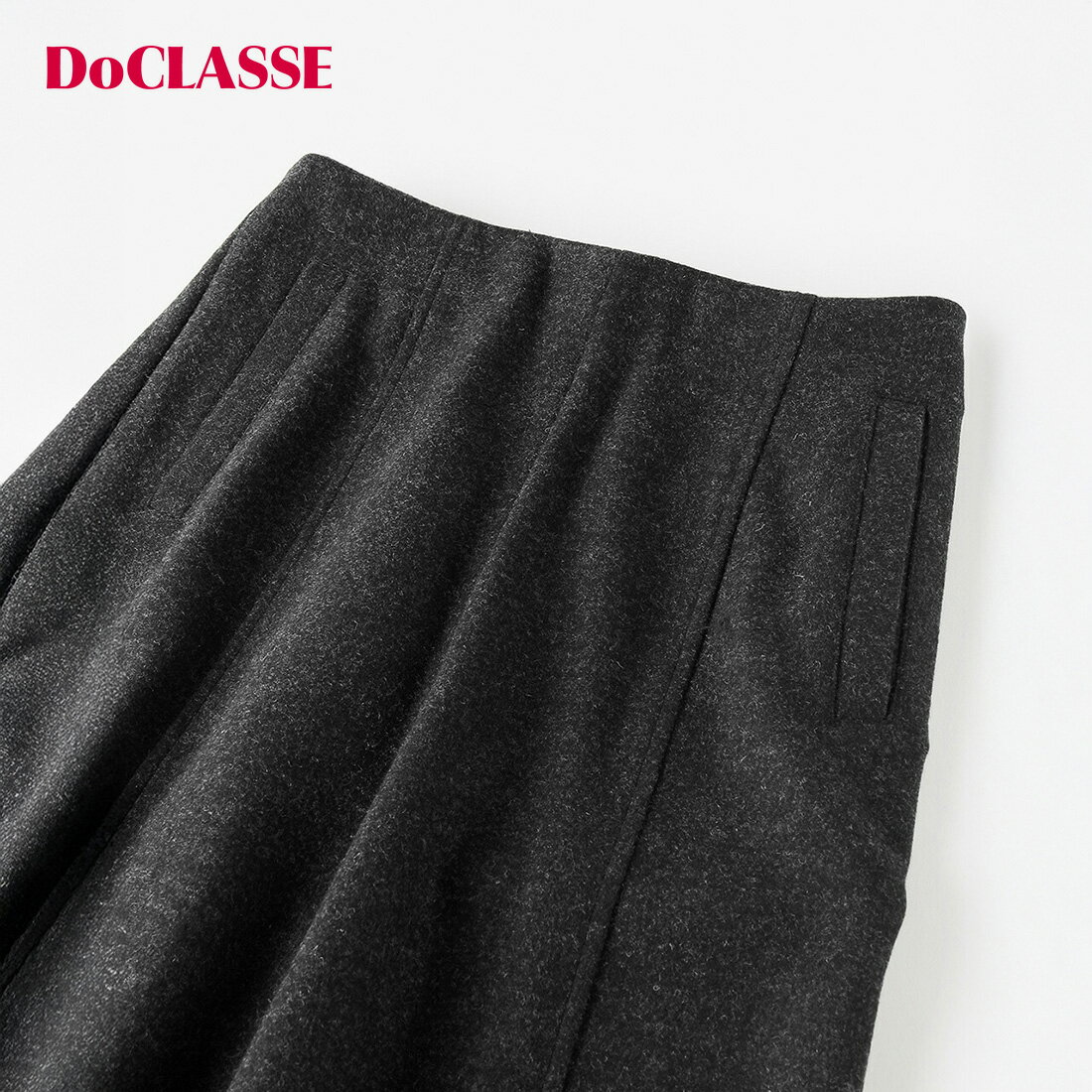 【ドゥクラッセ】 パンツ ウール混ファインニードル ・ ワイドパンツ レディース ( 7〜15 ) おしゃれ きれいめ 30代 40代 50代 大人、輝く服 【DoCLASSE】