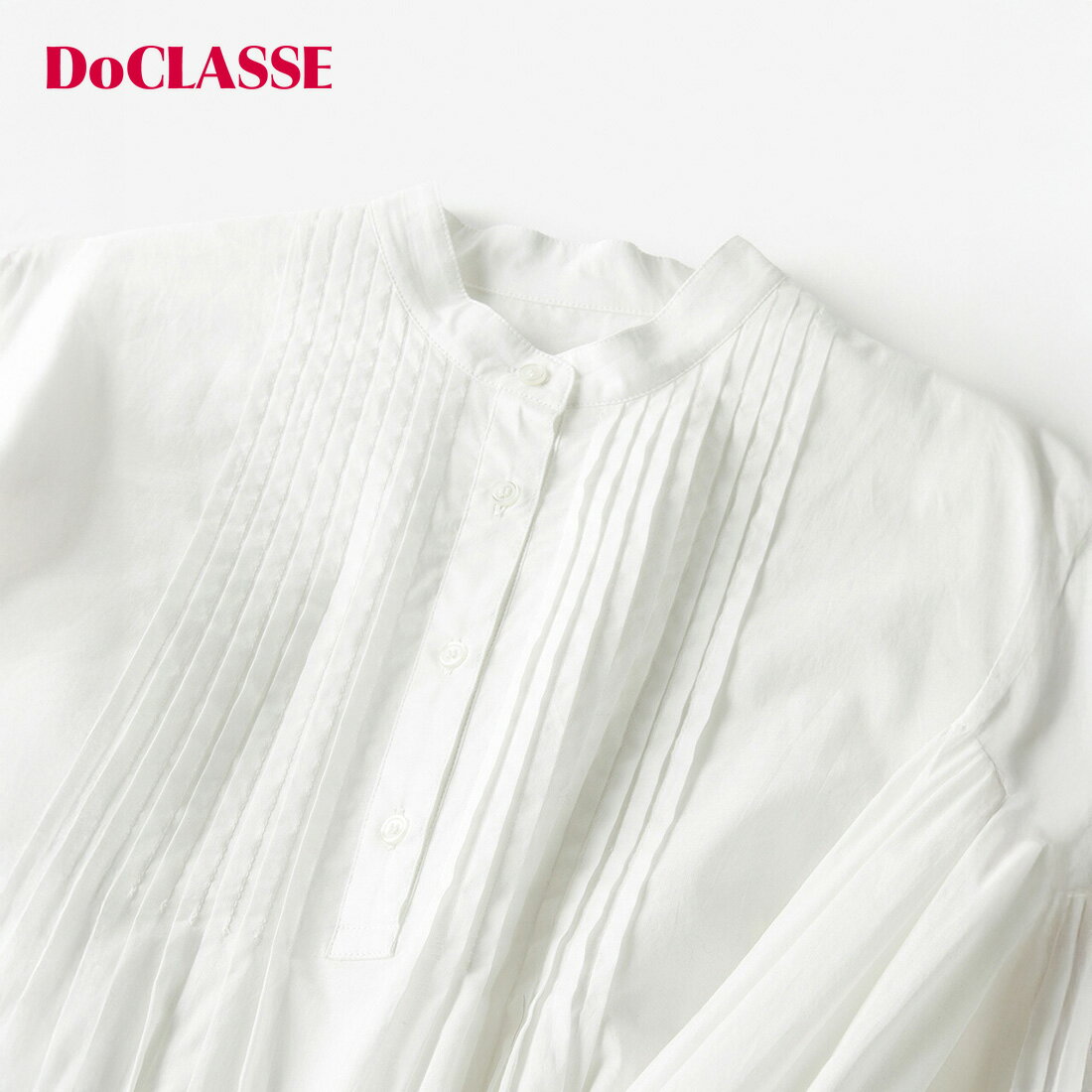 【ドゥクラッセ】 チュニック コットンローン ・ ピンタックロングブラウス レディース ( 7～15 ) おしゃれ きれいめ 30代 40代 50代 大人、輝く服 【DoCLASSE】
