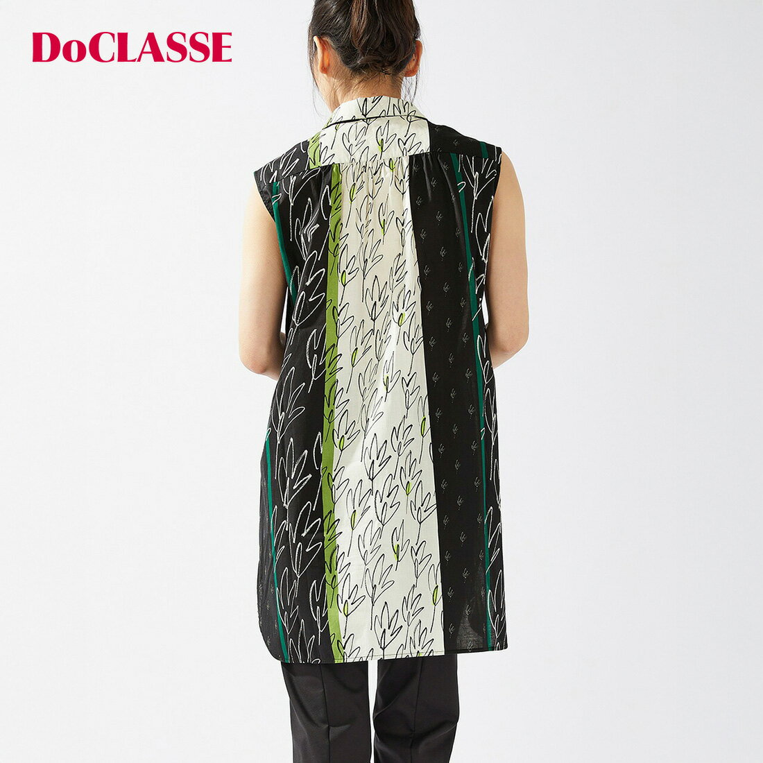 【ドゥクラッセ】 チュニック コットンボイル ・ プリントロングシャツ レディース ( 7～15 ) おしゃれ きれいめ 30代 40代 50代 大人、輝く服 【DoCLASSE】