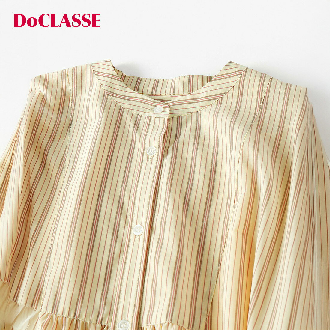 セール20 OFF 【ドゥクラッセ】 コットン ストライプシャツワンピース レディース ( 7〜15 ) 30代 40代 50代 大人 輝く服 【DoCLASSE】