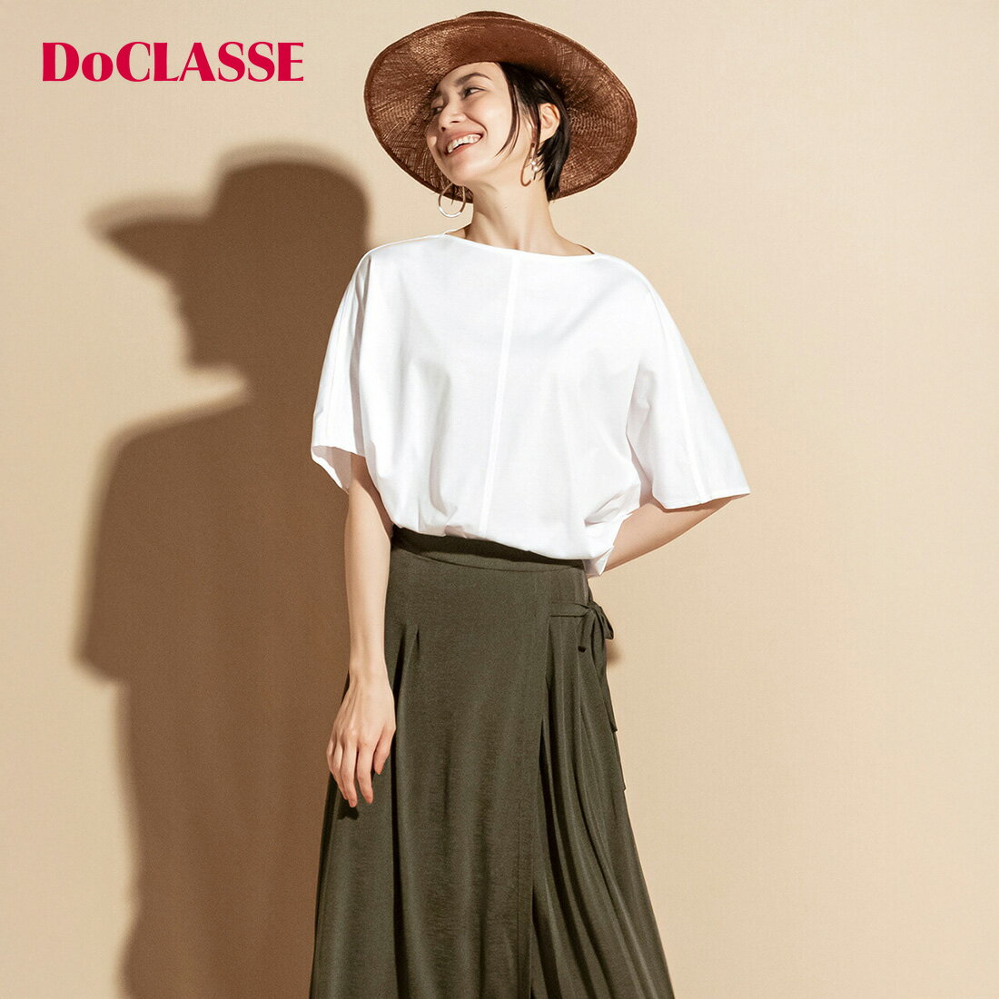 Rakuten - セール28%OFF 【ドゥクラッセ】 Tシャツ カットソー シルコットンUV ・ 抜け感ボートネック レディース ( S〜XXL ) おしゃれ きれいめ 30代 40代 50代 大人、輝く服 【DoCLASSE】