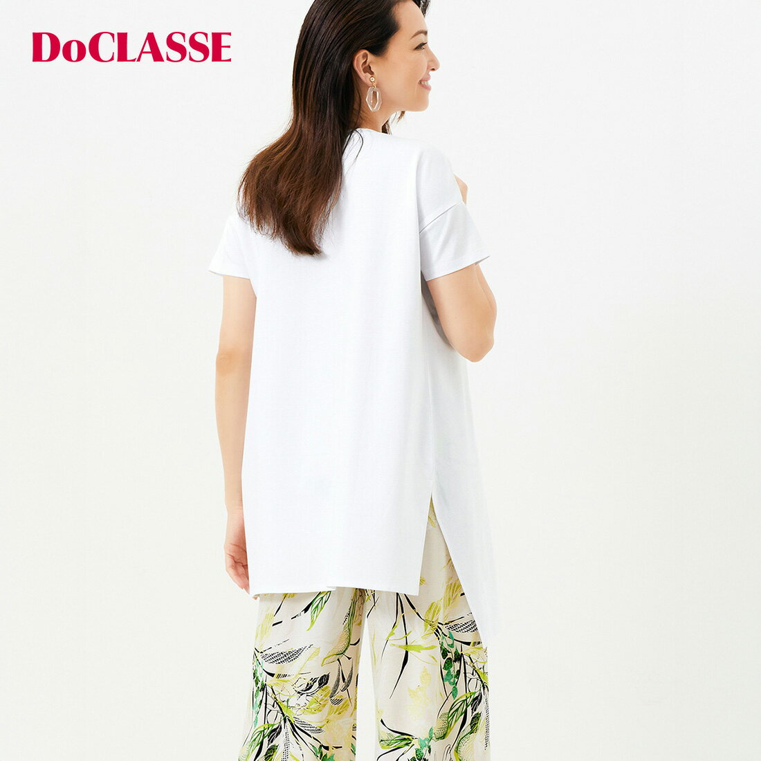 【ドゥクラッセ】 チュニック スーピマポンチ ・ アシメヘムチュニック レディース ( S～XXL ) おしゃれ きれいめ 30代 40代 50代 大人、輝く服 【DoCLASSE】