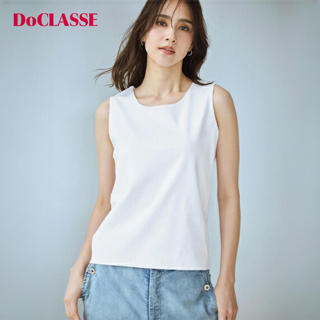 樂天商城 - 【ドゥクラッセ】 Tシャツ・カットソー クルーネック／ノースリーブ・ドゥクラッセTシャツ レディース ( S〜XXL ) 30代 40代 50代 大人、輝く服 【DoCLASSE】