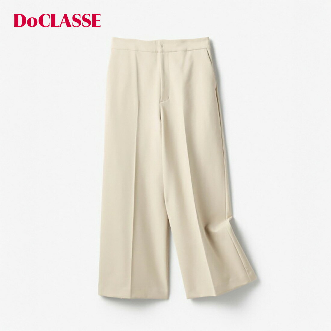 【ドゥクラッセ】 パンツ ストレッチWクロス・ワイドクロップド レディース ( 7～15 ) おしゃれ きれいめ 30代 40代 50代 大人、輝く服 【DoCLASSE】