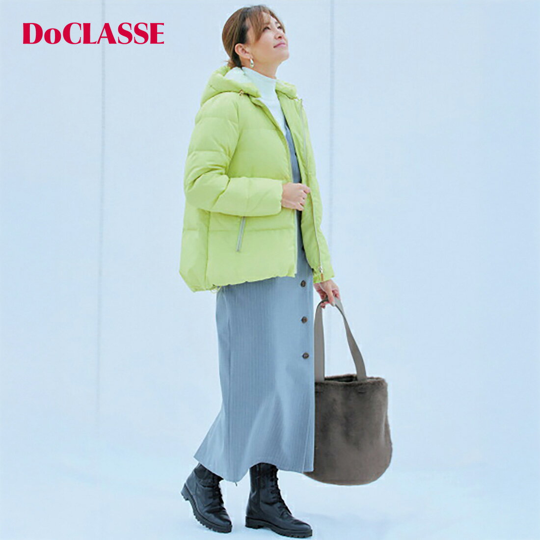 セール41%OFF 【ドゥクラッセ】 エコファー・トートバッグ レディース ( F〜F ) 30代 40代 50代 大人、輝く服 【DoCLASSE】