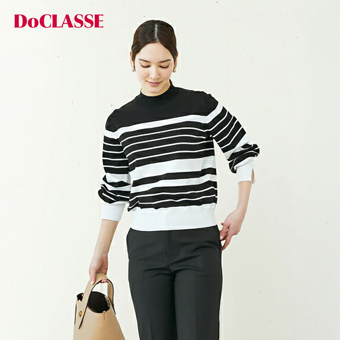 Turtleneck - セール38%OFF 【ドゥクラッセ】 サマーニット ハイゲージニット・ハイネックプルオーバー レディース ( S〜XXL ) おしゃれ きれいめ 30代 40代 50代 大人、輝く服 【DoCLASSE】