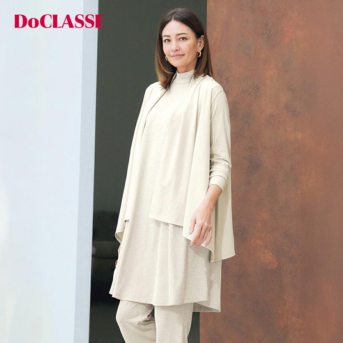 【ドゥクラッセ】 UVスラブ・ジェットセッターズ／カーディガン レディース ( S〜XXL ) 30代 40代 50代 大人、輝く服 【DoCLASSE】