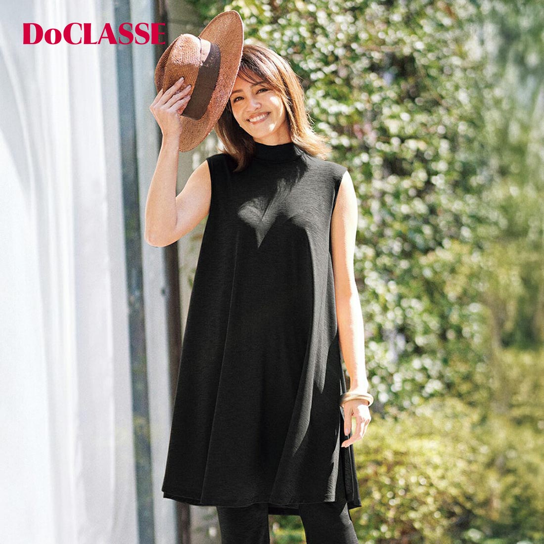 【ドゥクラッセ】 チュニック UVスラブ・ジェットセッターズ／ハイネックチュニック レディース ( S～XXL ) おしゃれ きれいめ 30代 40代 50代 大人、輝く服 【DoCLASSE】