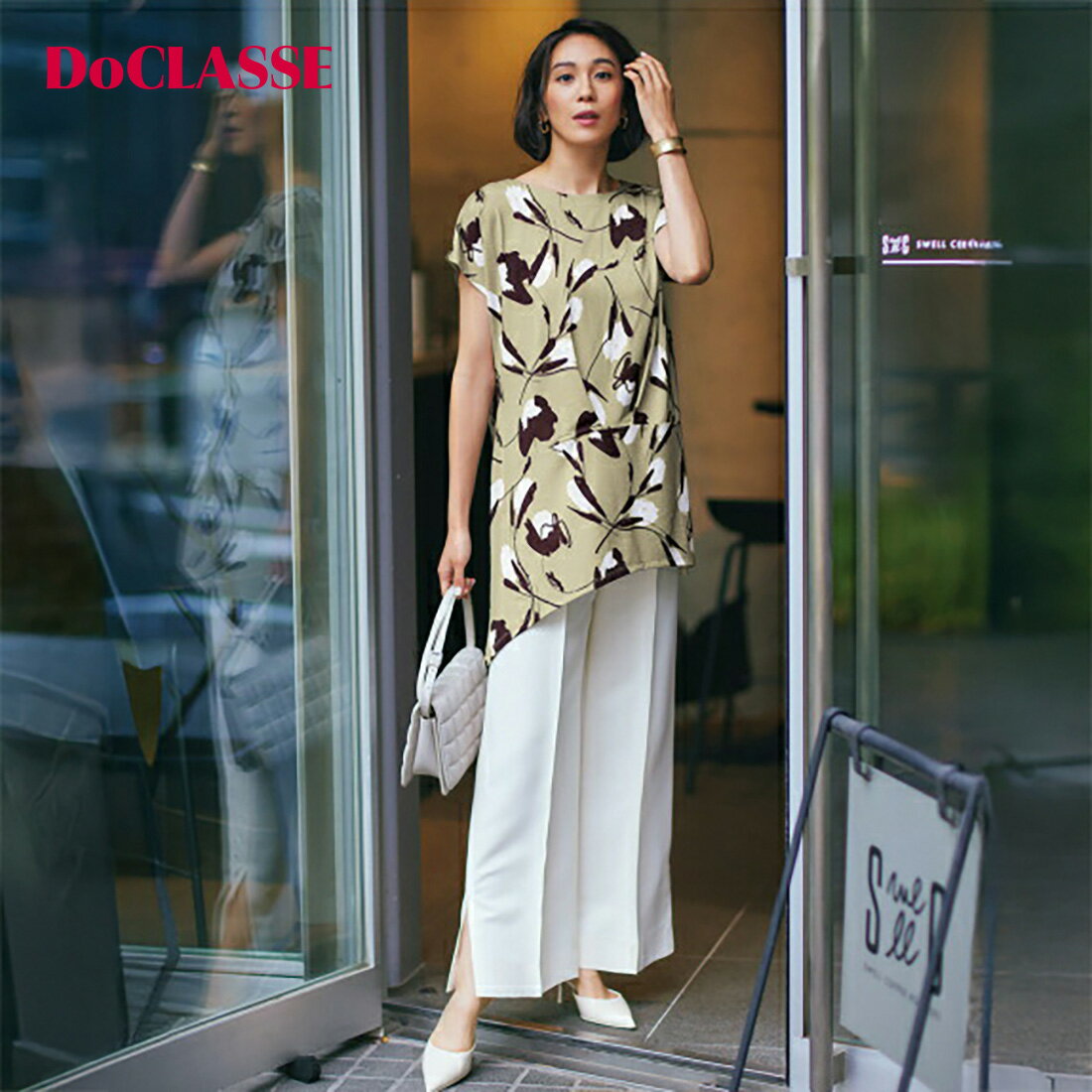 【ドゥクラッセ】 チュニック UVスラブ・切替タックチュニック レディース ( S～XXL ) おしゃれ きれいめ 30代 40代 50代 大人、輝く服 【DoCLASSE】