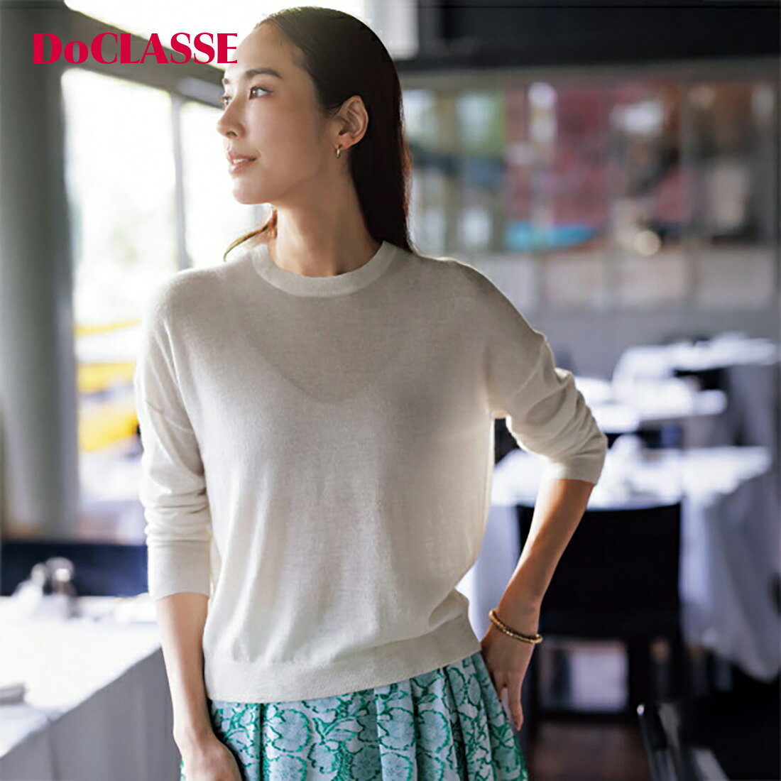 Rakuten - セール62%OFF 【ドゥクラッセ】 ニット セーター エアーカシミヤ・クルーネック／ショート丈 レディース ( M〜XL ) おしゃれ きれいめ 30代 40代 50代 大人、輝く服 【DoCLASSE】