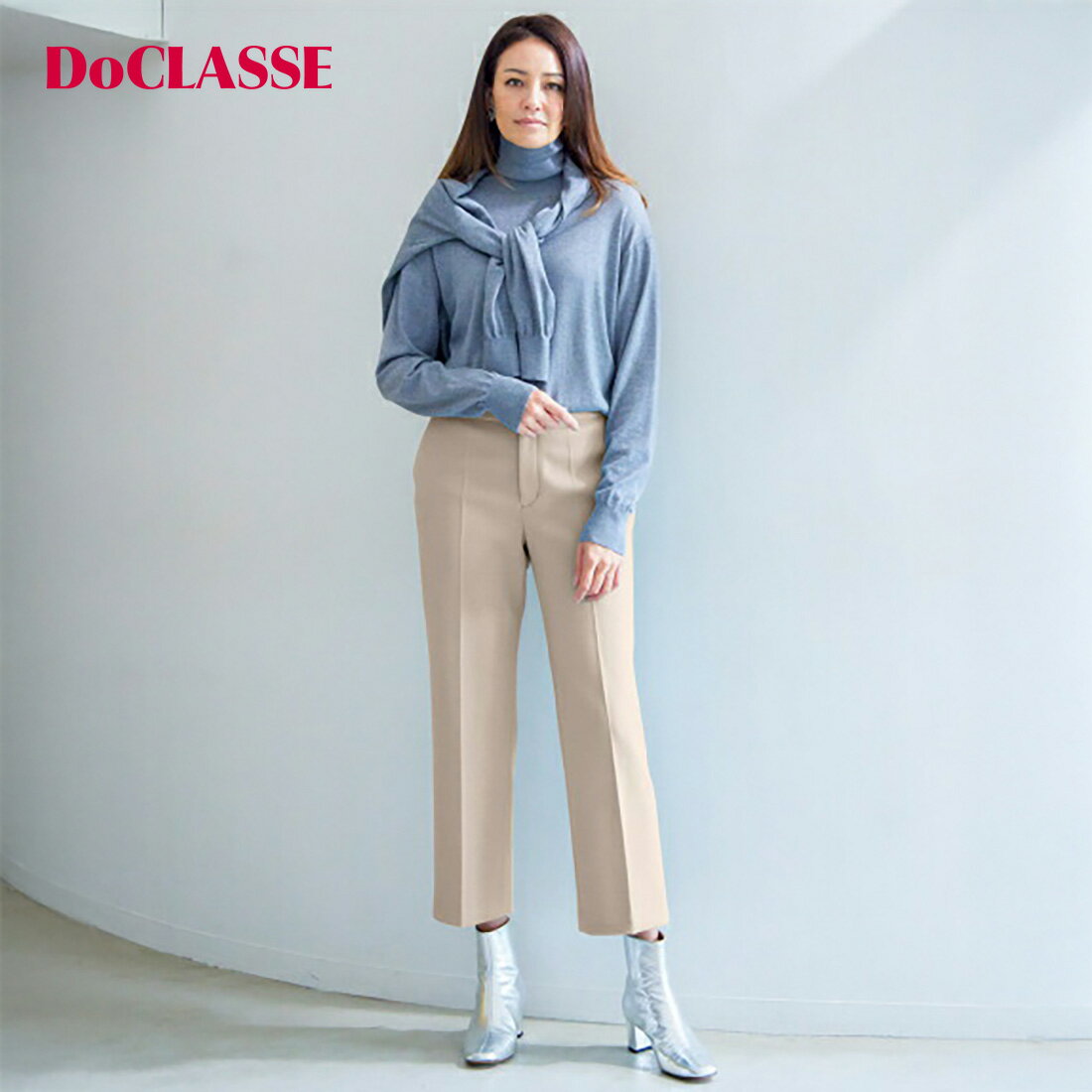 Rakuten - セール57%OFF 【ドゥクラッセ】 パンツ ウールタッチニードル・スティックパンツ レディース ( 7〜15 ) おしゃれ きれいめ 30代 40代 50代 大人、輝く服 【DoCLASSE】
