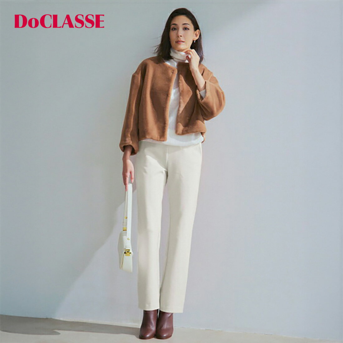 【マラソンポイント5倍】【ドゥクラッセ】 パンツ プレミアサーモN・スリムストレート72cm レディ ...