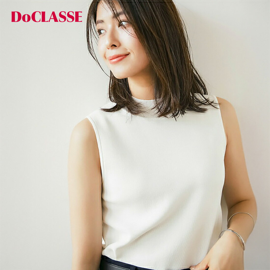 Turtleneck - セール47%OFF 【ドゥクラッセ】 サマーニット 総針ニット・ハイネックインナー レディース ( S〜XXL ) おしゃれ きれいめ 30代 40代 50代 大人、輝く服 【DoCLASSE】