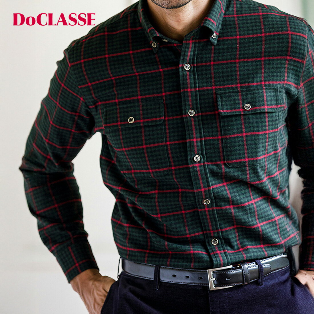 【ドゥクラッセ】 ヘビーフランネルシャツ メンズ ( S～XXL ) 30代 40代 50代 大人、輝く服 【DoCLASSE】