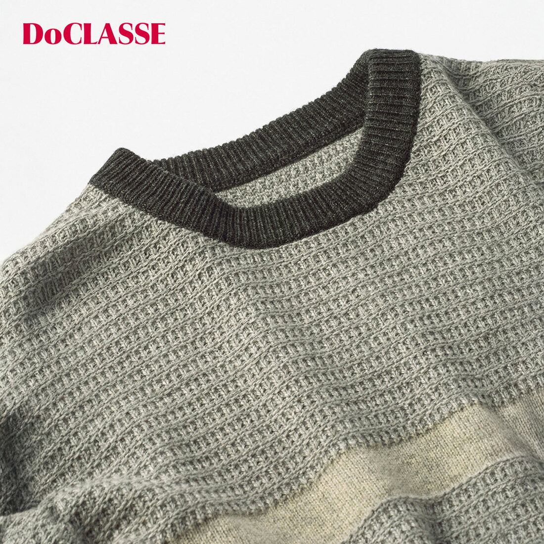 【ドゥクラッセ】 編み立てボーダー ・ セーター メンズ ( S～XXL ) 30代 40代 50代 大人、輝く服 【DoCLASSE】