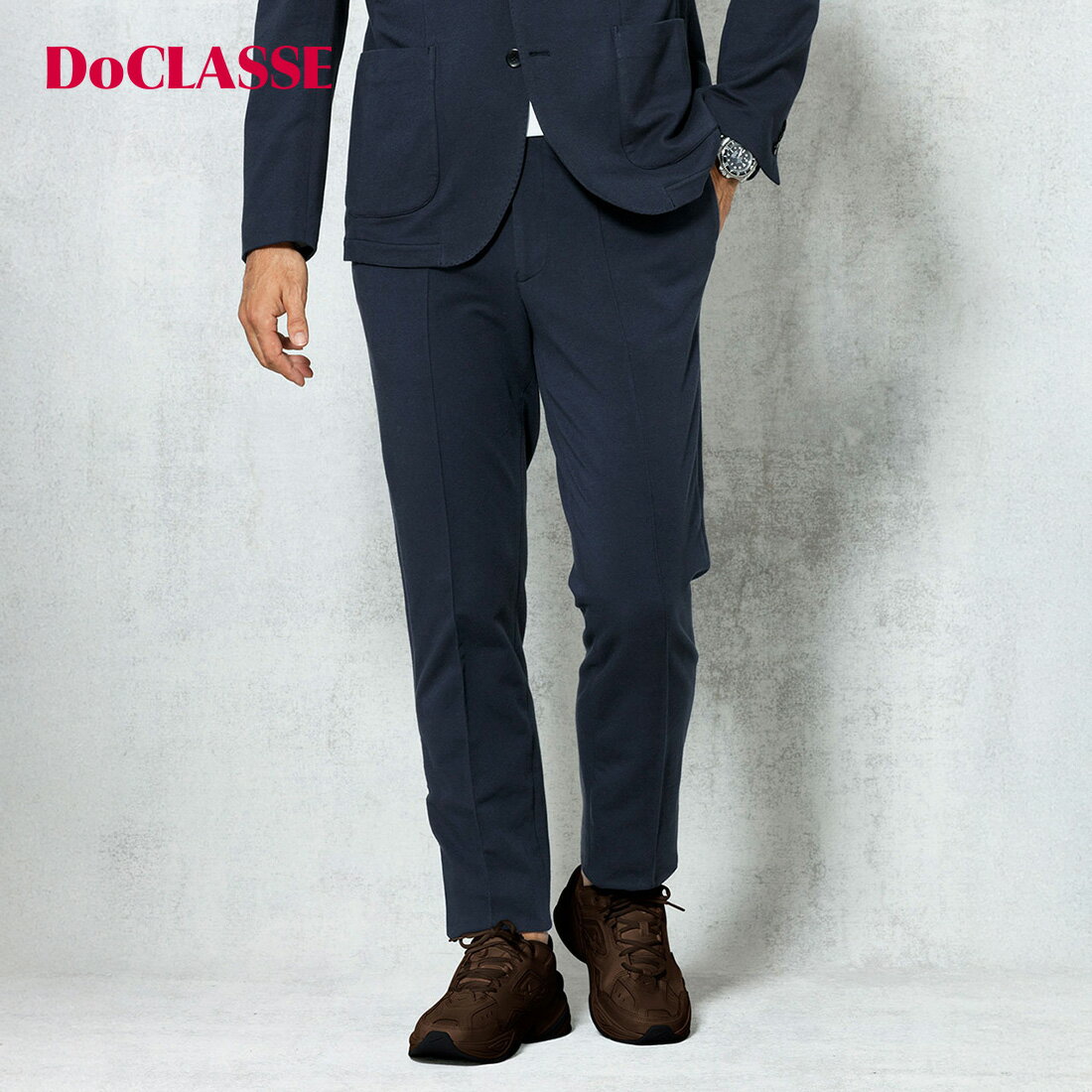 セール48%OFF ×【マラソンポイント5倍】【ドゥクラッセ】 パンツ □ストレッチインレイ ・ テーパードパンツ メンズ ( S～XXL ) おしゃれ きれいめ 30代 40代 50代 大人、輝く服 【DoCLASSE】
