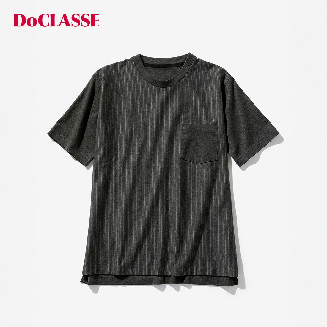 【ドゥクラッセ】 ストライプコンビTシャツ メンズ ( S～XXL ) 30代 40代 50代 大人、輝く服 【DoCLASSE】