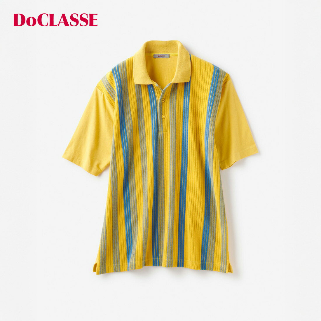 【ドゥクラッセ】 ストライプポロシャツ半袖 メンズ ( S～XXL ) 30代 40代 50代 大人、輝く服 【DoCLASSE】