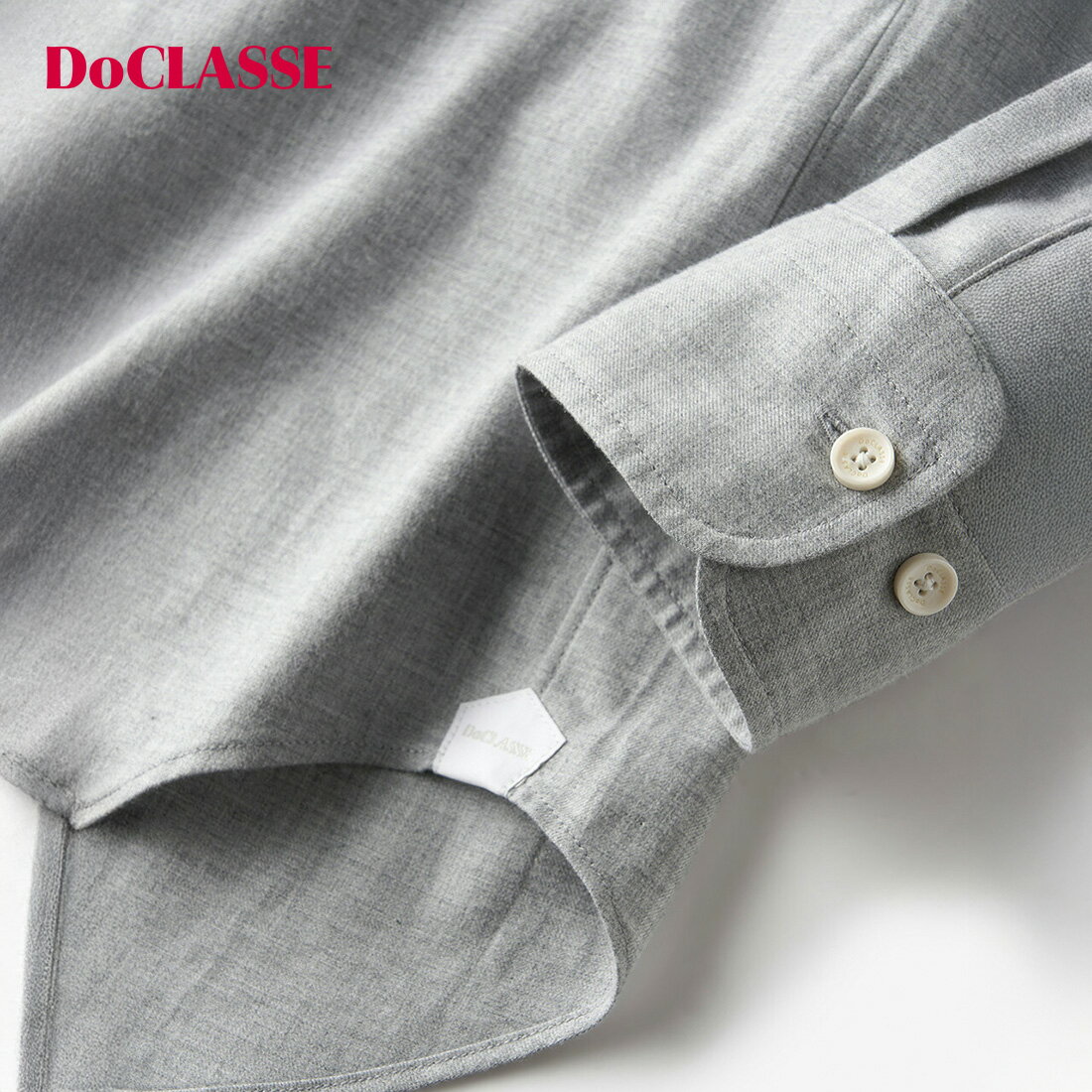 【ドゥクラッセ】 フランネル40ストレッチレギュラー襟シャツ メンズ ( S～XXL ) 30代 40代 50代 大人、輝く服 【DoCLASSE】