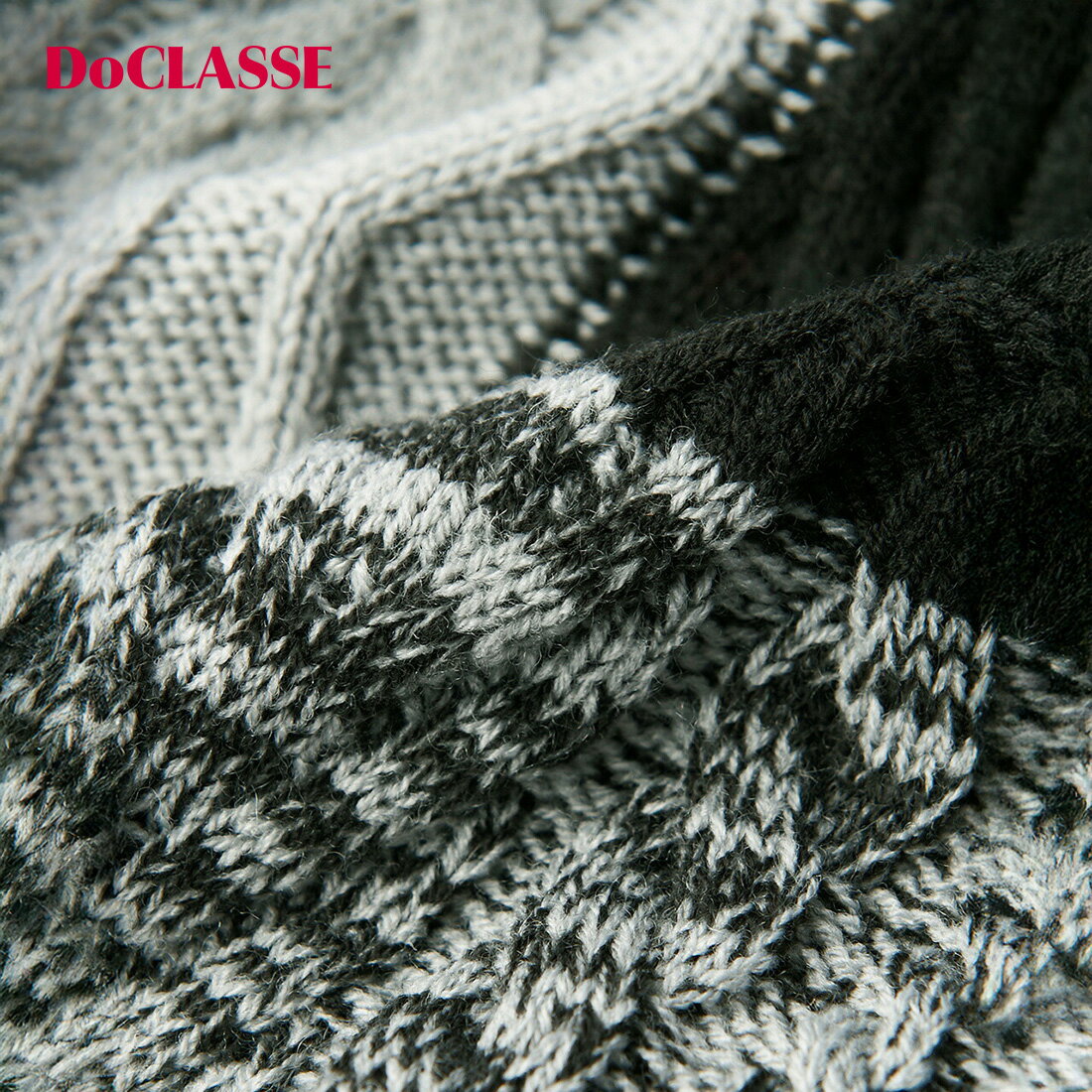 【ドゥクラッセ】 パネルケーブル編PO メンズ ( S～XXL ) 30代 40代 50代 大人、輝く服 【DoCLASSE】