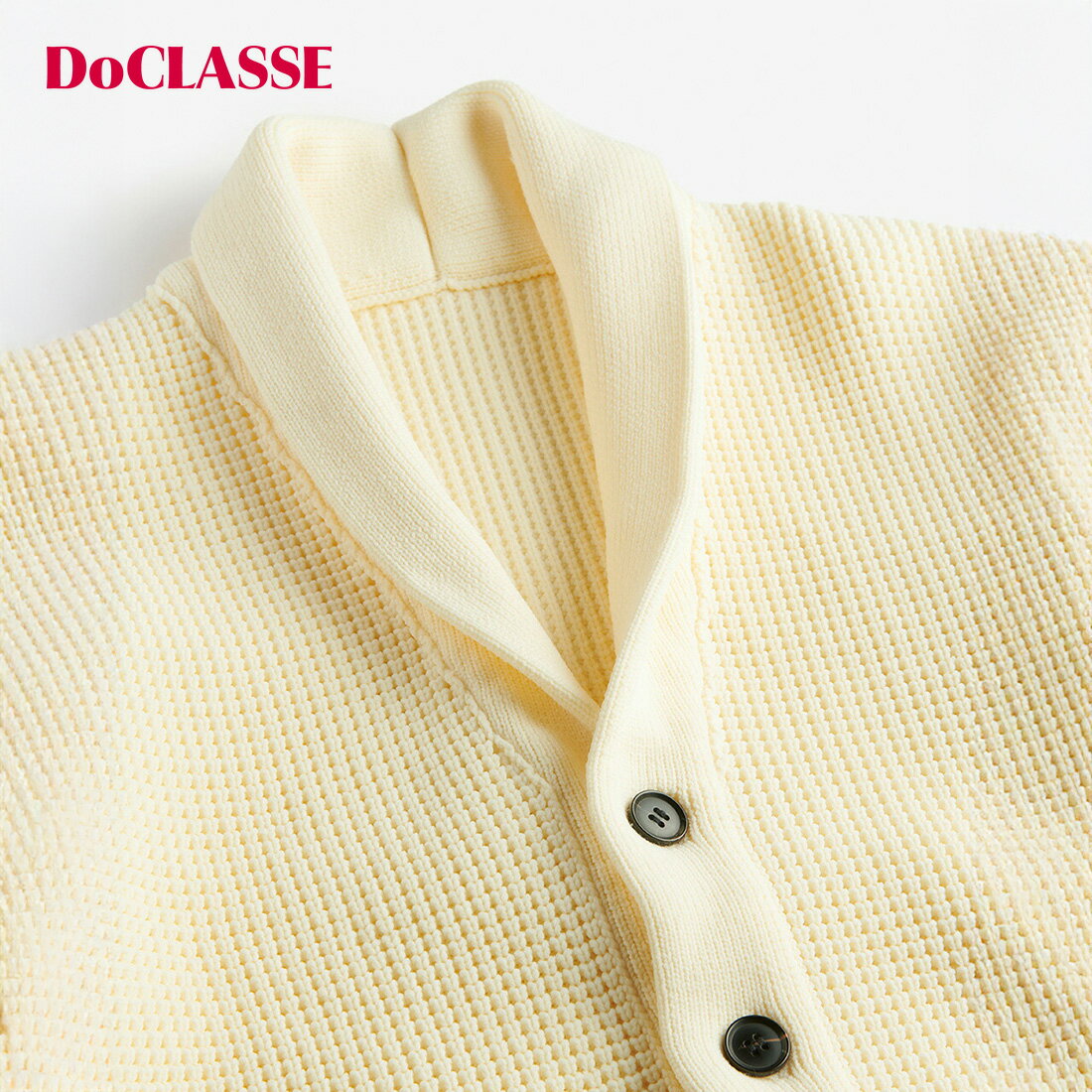 【マラソンポイント5倍】【ドゥクラッセ】 超軽量ワッフル編ショールカーデ メンズ ( S～XXL ) 30代 40代 50代 大人、輝く服 【DoCLASSE】