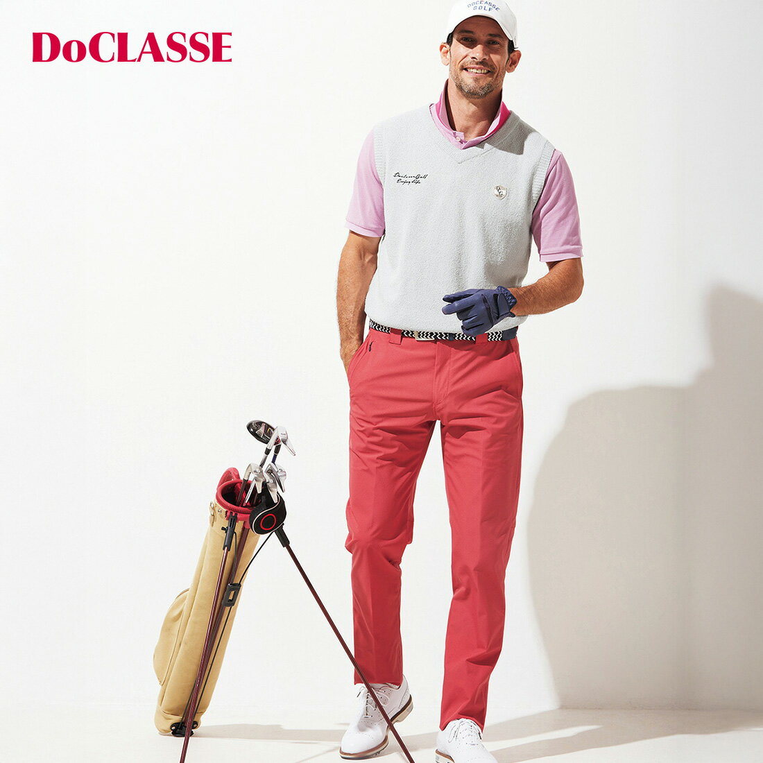 【ドゥクラッセ】 GOLFコットンナイロンブークレベスト メンズ ( M～XXL ) 30代 40代 50代 大人、輝く服 【DoCLASSE】
