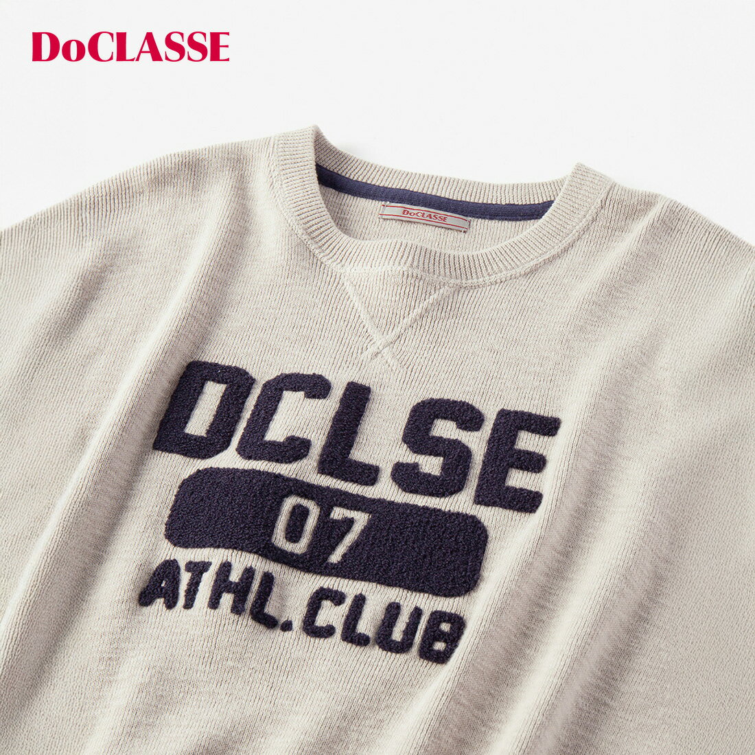 【ドゥクラッセ】 コットンスラブニット/クルーネック メンズ ( S～XXL ) 30代 40代 50代 大人、輝く服 【DoCLASSE】