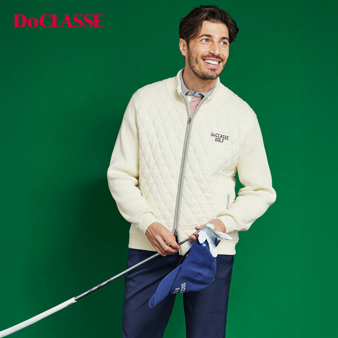 【マラソンポイント5倍】【ドゥクラッセ】 GOLFキルト中綿ZIPブルゾン メンズ ( S～XXL ) 30代 40代 50代 大人、輝く服 【DoCLASSE】