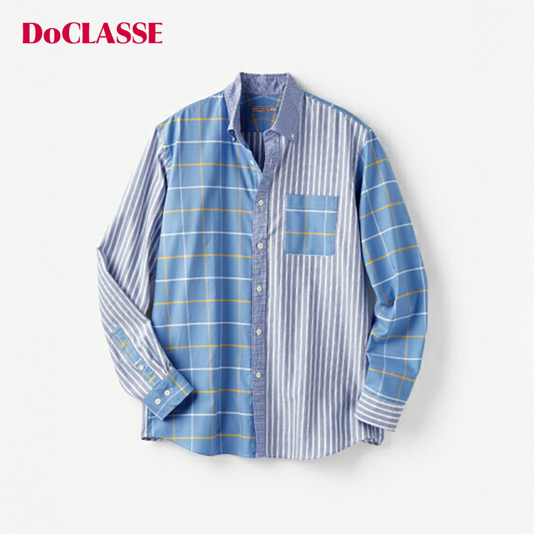 【ドゥクラッセ】 ナチュラルオックスクレイジーパターンシャツ メンズ ( S～XXL ) 30代 40代 50代 大人、輝く服 【DoCLASSE】