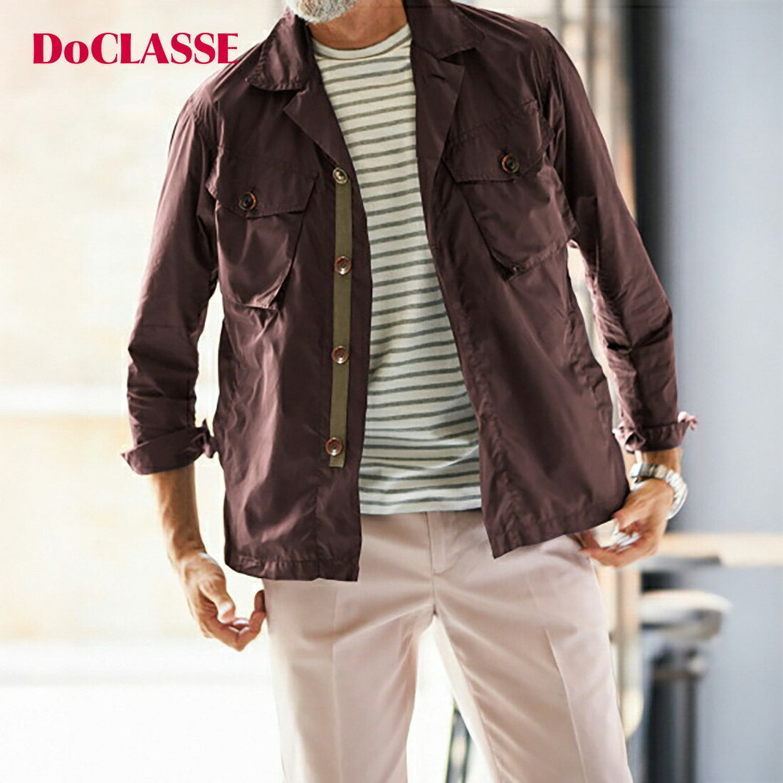 【マラソンポイント5倍】【ドゥクラッセ】 トラベラー5ポケットパッカブルブルゾン メンズ ( S～XXL ) 30代 40代 50代 大人、輝く服 【DoCLASSE】