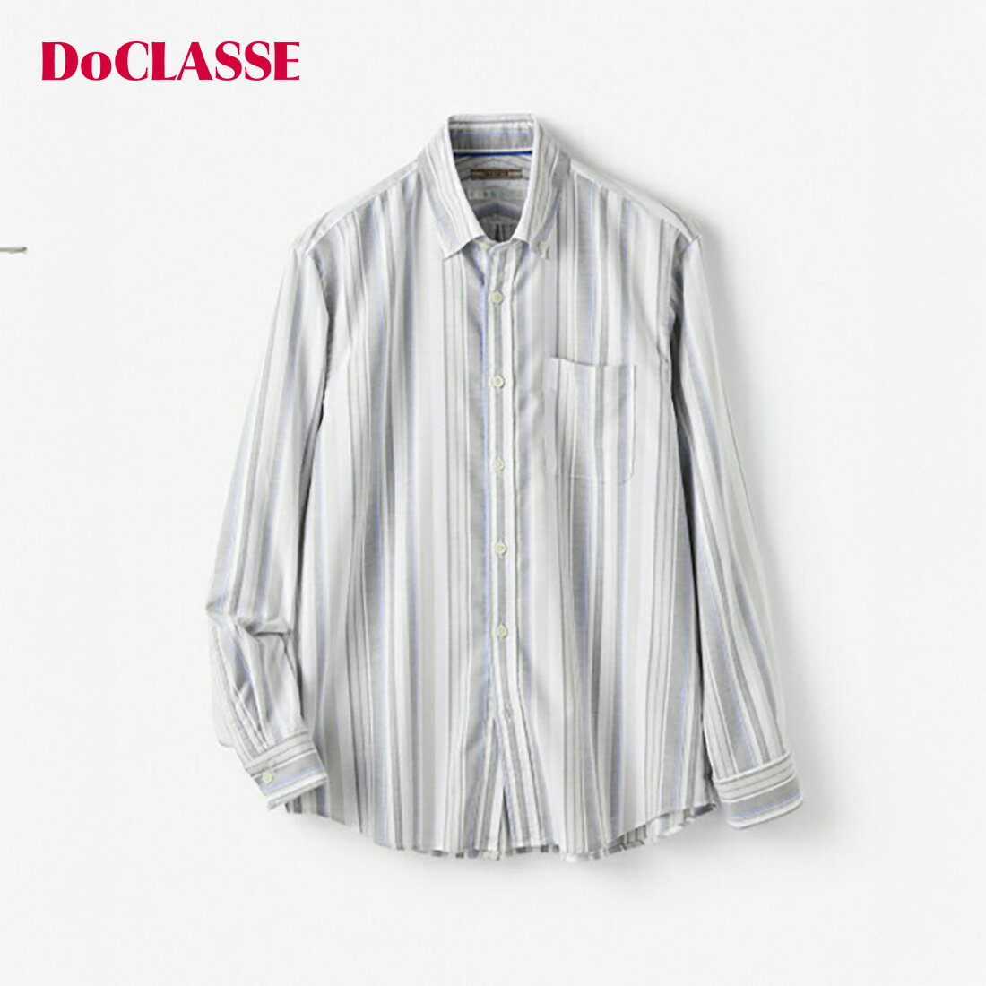 【ドゥクラッセ】 先染ピュアファインオックスシャツ長袖 メンズ ( S～XXXL ) 30代 40代 50代 大人、輝く服 【DoCLASSE】