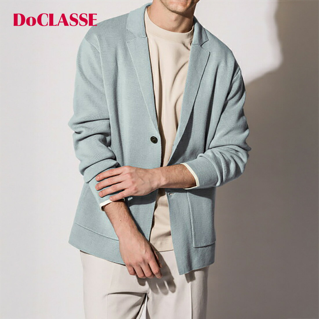 【ドゥクラッセ】 コットンミラノリブ・ クラブハウスジャケット メンズ ( S～XXL ) 30代 40代 50代 大人、輝く服 【DoCLASSE】