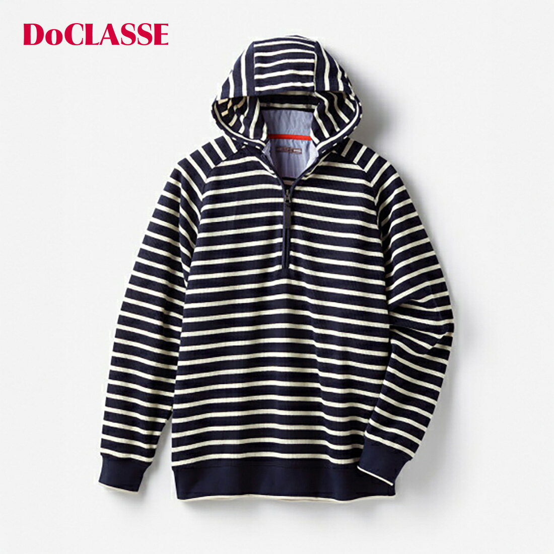 【ドゥクラッセ】 ダブルフェイス・ハーフジップパーカ メンズ ( M～XL ) 30代 40代 50代 大人、輝く服 【DoCLASSE】