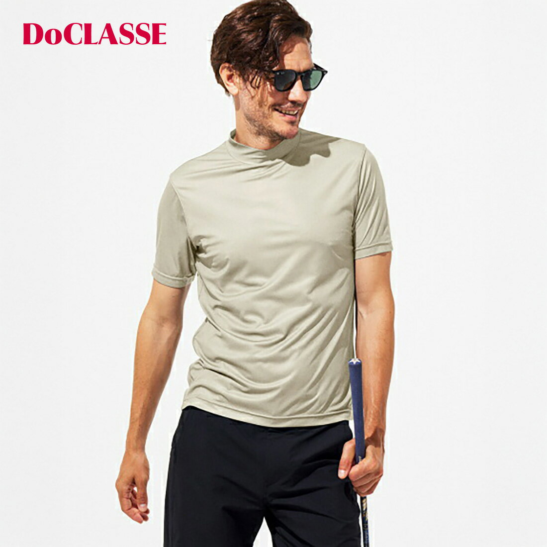 【ドゥクラッセ】 速乾・スーパーエアドライインナー ハイネック半袖 メンズ ( S～XXL ) 30代 40代 50代 大人、輝く服 【DoCLASSE】