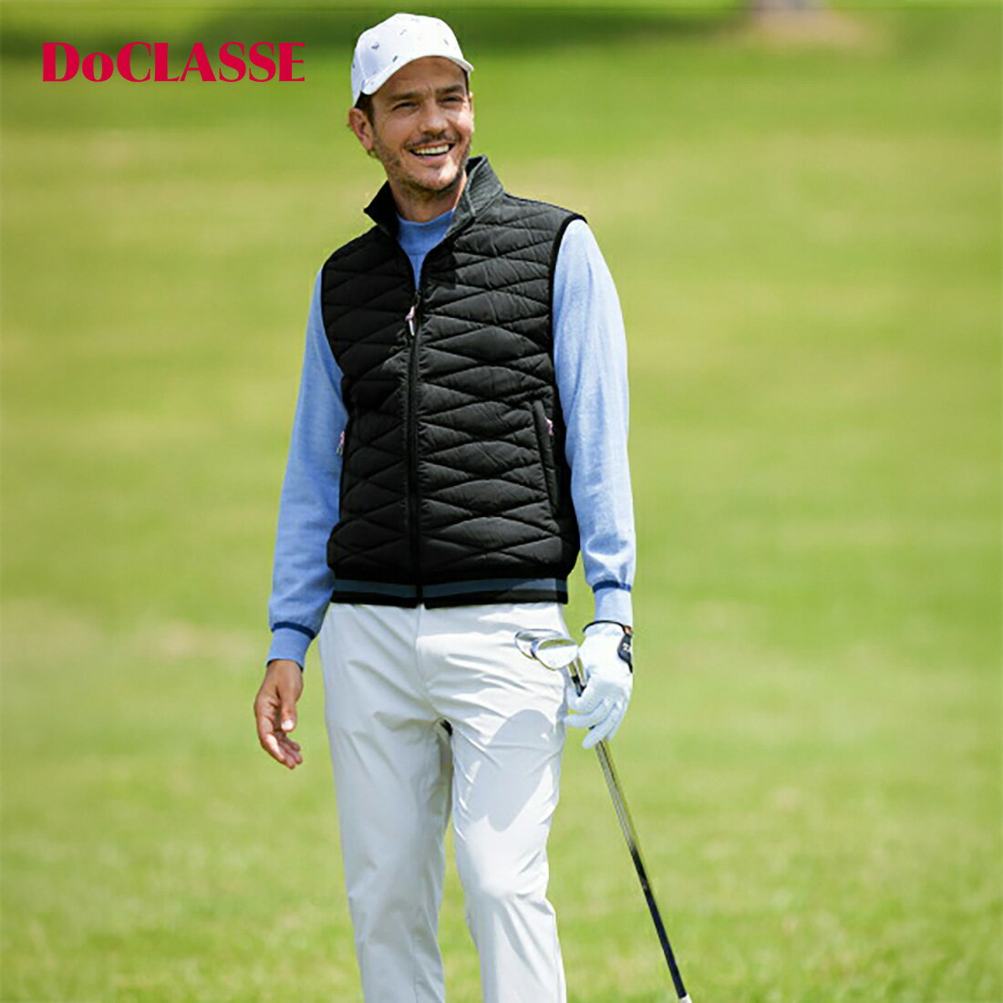 【マラソンポイント5倍】【ドゥクラッセ】 ハイブリッドダウン ゴルフベスト メンズ ( S～XXL ) 30代 40代 50代 大人、輝く服 【DoCLASSE】