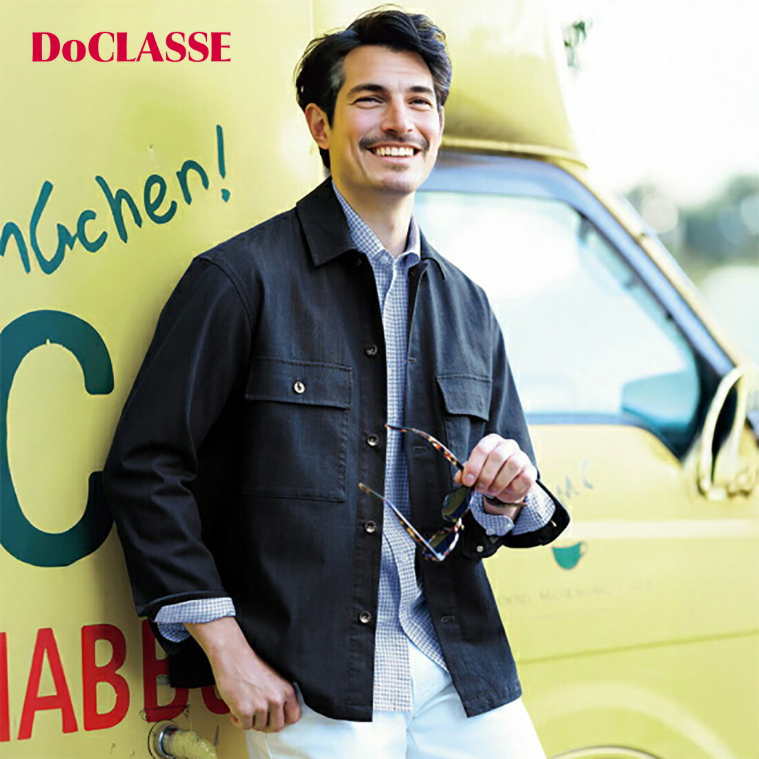 【ドゥクラッセ】 洗っても色あせにくいデニム風シャツジャケット メンズ ( S～XXL ) 30代 40代 50代 大人、輝く服 【DoCLASSE】