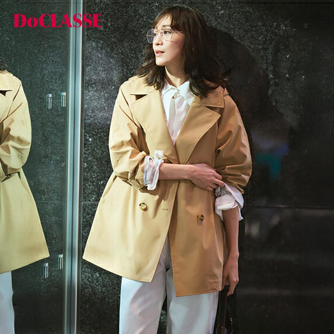 【マラソンポイント5倍】【ドゥクラッセ】 シャットウインド・ダブルブレストコート レディース ( 7～15 ) 30代 40代 50代 大人、輝く服 【DoCLASSE】