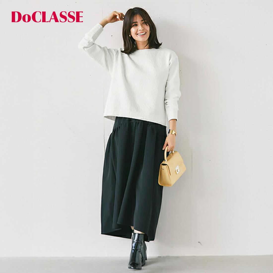 Rakuten - セール21%OFF 【ドゥクラッセ】 フラワージャカード・クルーネックトップス レディース ( S〜XXL ) 30代 40代 50代 大人、輝く服 【DoCLASSE】